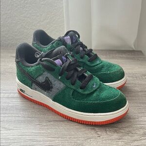 Nike Green and Black Shoes with Purple Accents